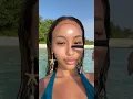 Playing mermaid in the ocean