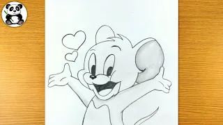 cute happy jerry mouse drawing tom and jerry cartoon sketch cute arts by