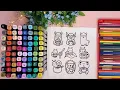 How I colored cute animals and insects from my coloring book Cozy Minis