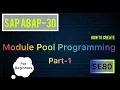 SAP ABAP-30 How to Create Module Pool Programming in SAP ABAP For Beginners