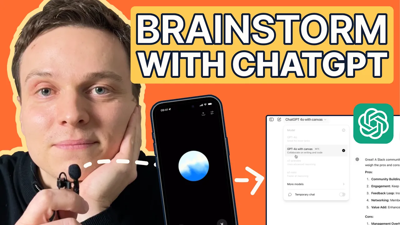 Outline Video PROVEN AI Brainstorming Strategy with ChatGPT Voice + Canvas | Full Tutorial