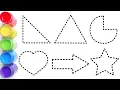 Learn 2D Shapes Shapes Rhymes Collection Coloring Pages for Kids Writing Along Dotted Lines