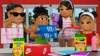 TAKING THE KIDS LAST MINUTE SCHOOL SHOPPING *SUMMER IS OVER* | Bloxburg Family Roleplay