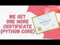 We get one more certificate Python Core from SoloLearn - Python Coder