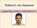 Python if else Statement-LEC7