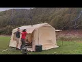 Lagu Kamperen bij hevige regen☔️ met een nieuwe opblaasbare tent met 2 kamers⚡️ Regen en onweer