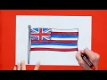 How to draw the Flag of Hawaii State USA