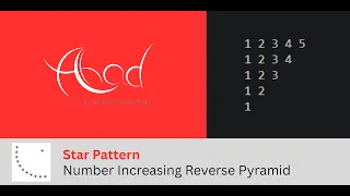 Star Pattern Number Increasing Reverse Pyramid Java