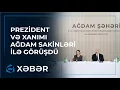 Lagu Prezident və xanımı Ağdam sakinləri ilə bir arada