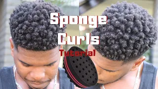 sponge curls on drop fade cut men short medium natural hair