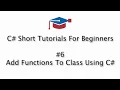 C Tutorials For Beginners - 6 Adding Function To C Class