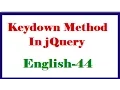 Keydown Method In jQuery English - 44-vlr training