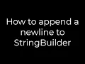 Java How to append a newline to StringBuilder 5solution