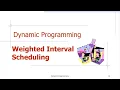 L12 Dynamic Programming Weighted Interval Scheduling