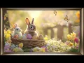 Easter Rabbits Frame TV Art Spring Screensaver Background For Your TV