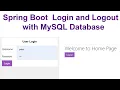Spring Boot Login and Logout with MySQL Database