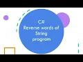 C Program to Reverse Words in a String String Manipulation Tutorial