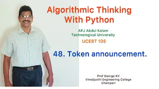 48 Token Announcement Algorithmic Thinking with Python UCEST 105 Programming in Python CST 362