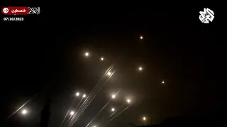 شاهد صواريخ كتائب القسام تدك المستوطنات الإسرائيلية في الأراضي المحتلة 