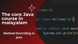 Java Method Overriding in Malayalam Java programming in Malayalam Core Java tutorial in Malayalam