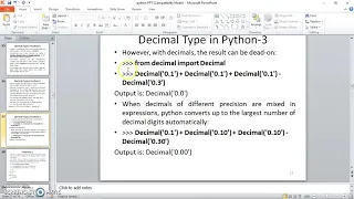Python Programming 13 Decimal Type in Python