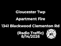 Gloucester Twp Apartment Fire 1341 Blackwood Clementon Rd Radio Traffic 2026