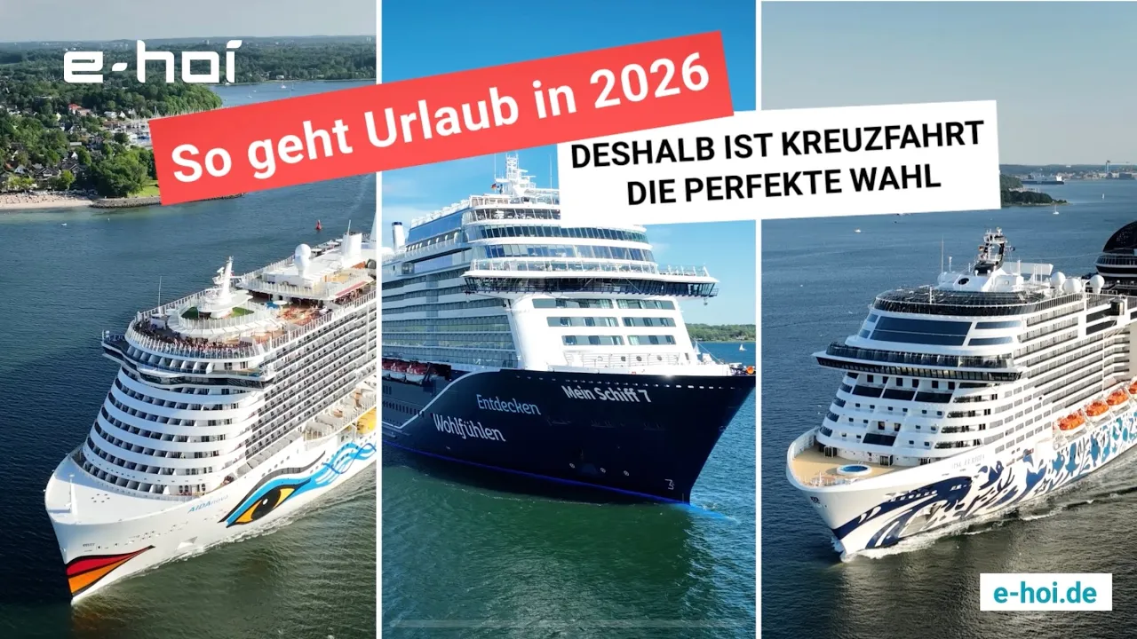 e-hoi Kreuzfahrten — Kreuzfahrt-Angebote 2026: AIDA, Mein Schiff & MSC Cruises (YouTube video ad)