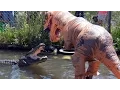 Download Lagu Man Dressed As T-Rex Plays With 500LB Alligator