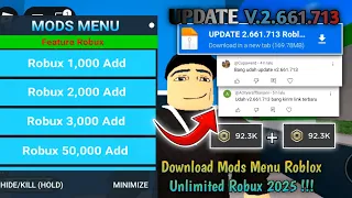 Tutorial Cara Download Roblox Mods menu Apk Unlimited Robux Versi 2.661.713 Terbaru 2025