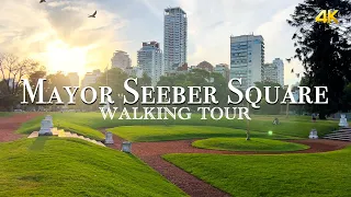 Golden Sunset Walk in Mayor Seeber Square | Buenos Aires Evening Vibes