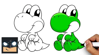 How to Draw Baby Yoshi | Super Mario