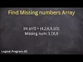 Find Missing numbers between min and max numbers from array using java