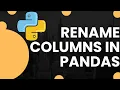 Rename Columns in Pandas Change DataFrame Column Names