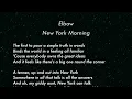 Elbow - New York Morning Lyrics