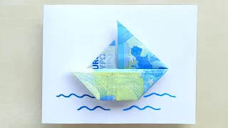 Geldscheine falten: Schiff als Geschenk zur Hochzeit oder Geburtstag ⛵