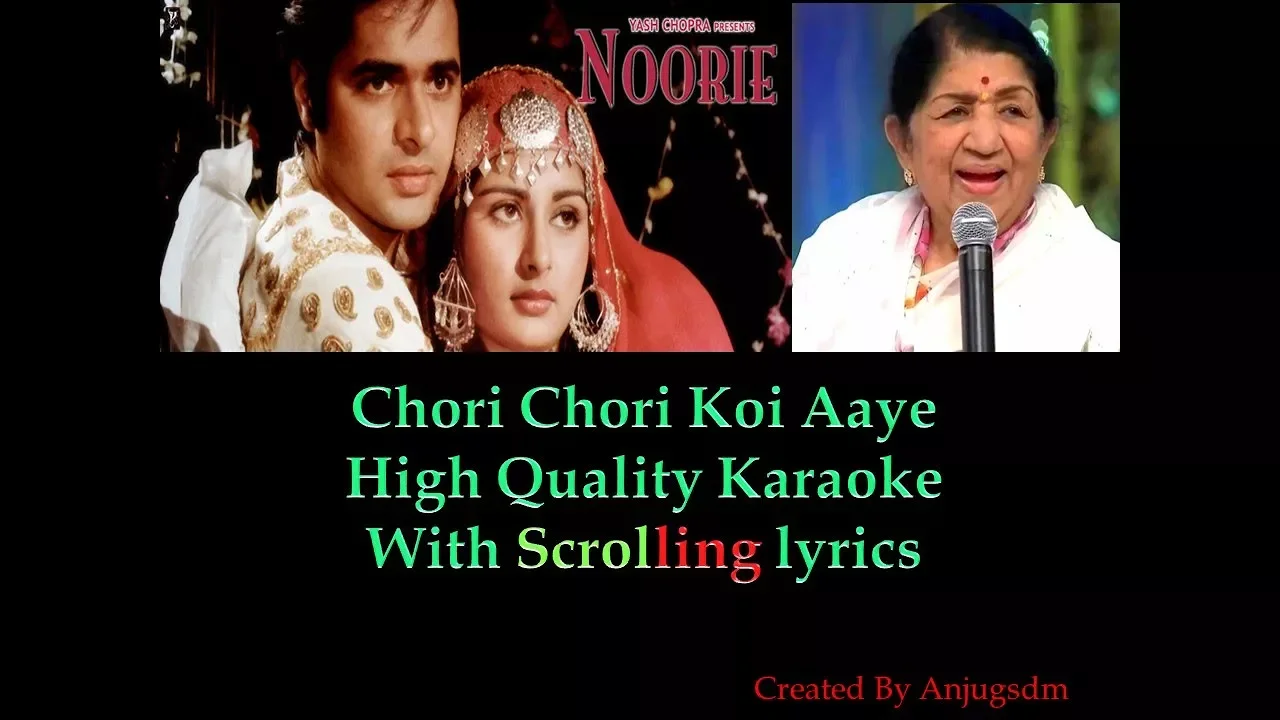 Chori Chori Koi Aaye || Noorie 1979 || karaoke with scrolling lyrics (High Quality)