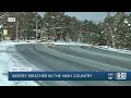 Icy road conditions following snowfall in Flagstaff