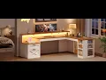 SEDETA 65 Inch L Shaped Computer Desk Ergonomic Home Office Gaming Desk with Lockable 2 File Drawer
