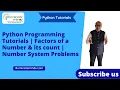 Factors Divisors of a Number count of Python Programming Tutorial