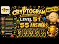 CRYPTOGRAM Number Word Game Level 51-55 Walkthrough