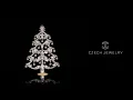 Christmas Tree with clear crystals LUXURY CZECH JEWELRY