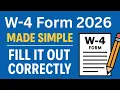 W-4 Form 2026 Made Simple Fill It Out Correctly