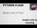 2 Python Flask Tutorial For Beginners II app route in flask
