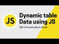 Dynamic Table JavaScript JS Dynamic Dara Vanilla JS Jahid Momin India