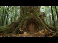 Alone in the Woods: Build a Hidden Shelter INSIDE a GIANT Hollow Tree with VINES
