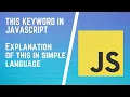 JavaScript this Keyword JavaScript this Keyword Explained in Simple English this in Javascript