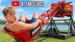 Human Catapult VS Famous YouTubers!
