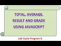 Student Result with grade in JavaScript