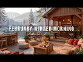 Lagu Relaxing February Winter Morning ❄️ Outdoor Coffee Shop Ambience ~ Warm Jazz Music for Work \u0026 Study