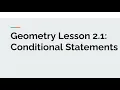 Geometry Lesson 2 1 Conditional Statements
